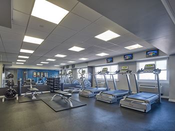 Fitness center with tv's
